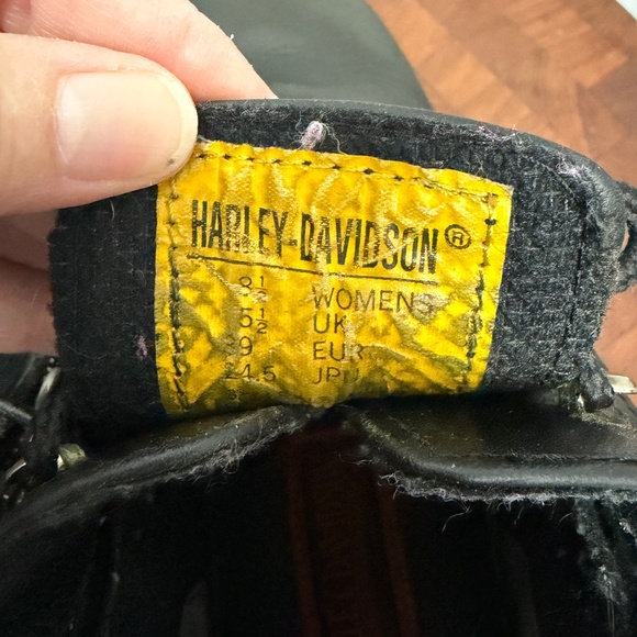 Vintage Harley-Davidson Black Leather Zip/Lace Women's Motorcycle Boots Size8.5 - Picture 8 of 10